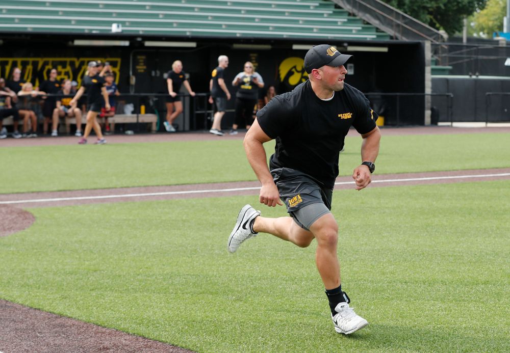 Football Strength and Conditioning coach Mark Weismann during the Iowa Student Athlete Kickoff Kickball game Sunday, August 19, 2018 at Duane Banks Field. (Brian Ray/hawkeyesports.com)