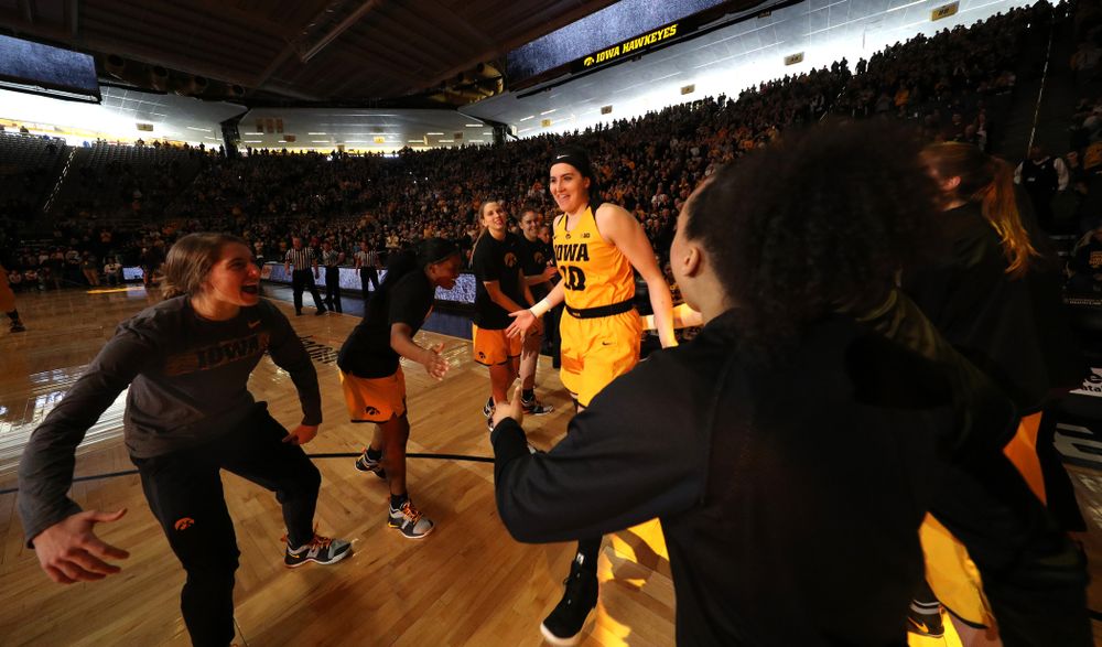 Iowa Hawkeyes forward Megan Gustafson (10) against the Northwestern Wildcats Sunday, March 3, 2019 at Carver-Hawkeye Arena. (Brian Ray/hawkeyesports.com)