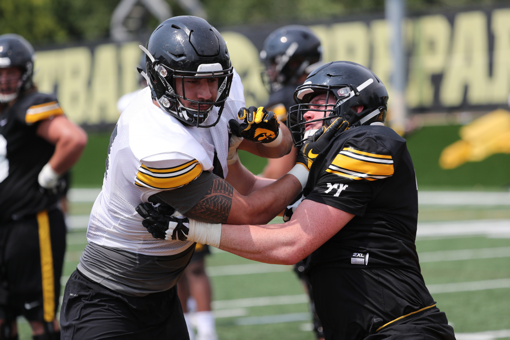 Iowa Hawkeyes defensive end A.J. Epenesa (94) during the third practice of fall camp Sunday, August 5, 2018 at the Kenyon Football Practice Facility. (Brian Ray/hawkeyesports.com)