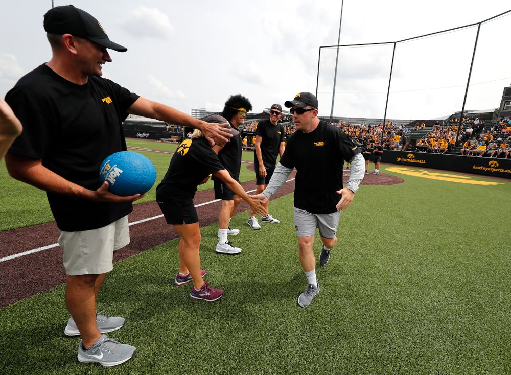 Director of Football New Media Max Allen during the Iowa Student Athlete Kickoff Kickball game Sunday, August 19, 2018 at Duane Banks Field. (Brian Ray/hawkeyesports.com)