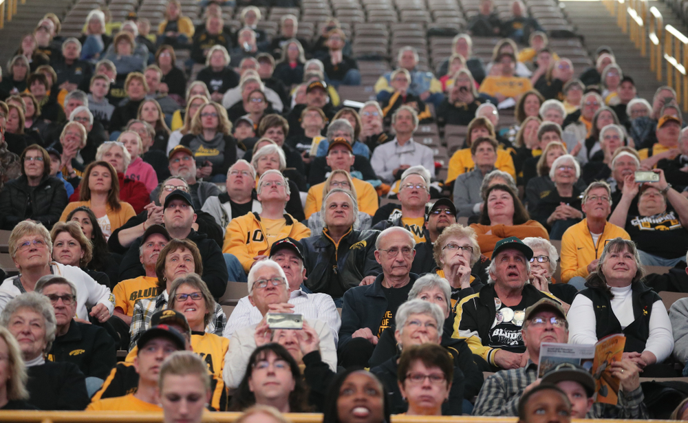 Fans during a celebration of the Iowa Hawkeyes Big Ten Women's Basketball Tournament championship Monday, March 18, 2019 at Carver-Hawkeye Arena. (Brian Ray/hawkeyesports.com)