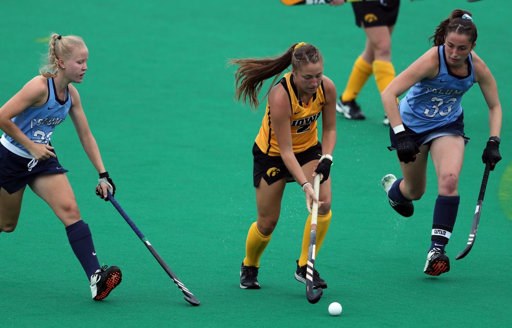 Iowa Hawkeyes defenseman Emily Deuell (2) against Columbia Sunday, September 8, 2019 at Grant Field. (Brian Ray/hawkeyesports.com)