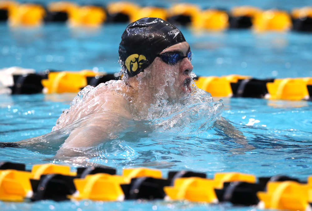 Iowa's Westin Credit swims in the preliminaries of the 200-yard IM during the 2019 Big Ten Swimming and Diving Championships Thursday, February 28, 2019 at the Campus Wellness and Recreation Center. (Brian Ray/hawkeyesports.com)