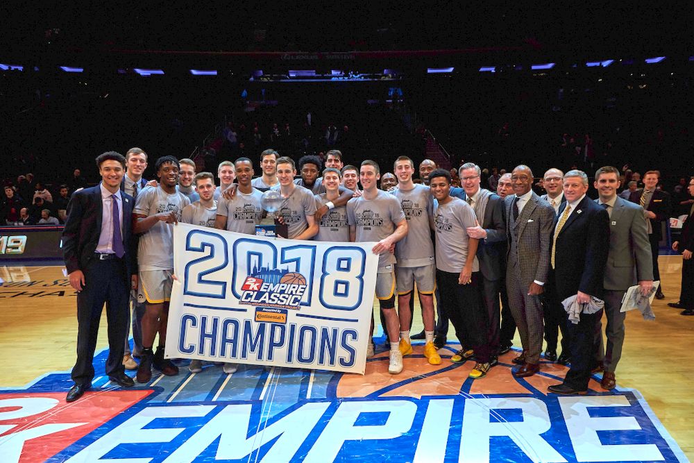 The Iowa Hawkeyes against UConn in the Championship game of the 2K Empire Classic Friday, November 16, 2018 at Madison Square Garden in New York City. (Duncan H.Williams/Freelance)