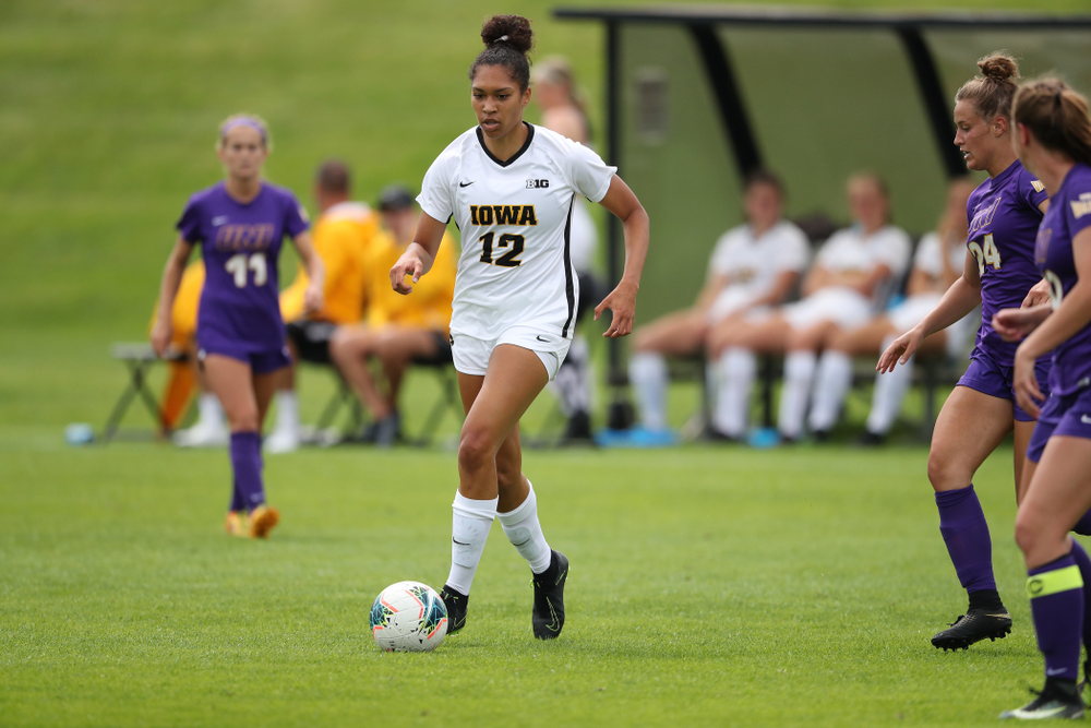 Iowa Hawkeyes forward Olivia Fiegel (12) during a 6-1 win over Northern Iowa Sunday, August 25, 2019 at the Iowa Soccer Complex. (Brian Ray/hawkeyesports.com)