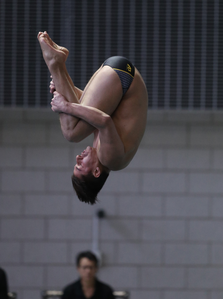 Iowa's Jonatan Posligua competes on the 3-meter springboard during the third day of the 2019 Big Ten Swimming and Diving Championships Thursday, February 28, 2019 at the Campus Wellness and Recreation Center. (Brian Ray/hawkeyesports.com)