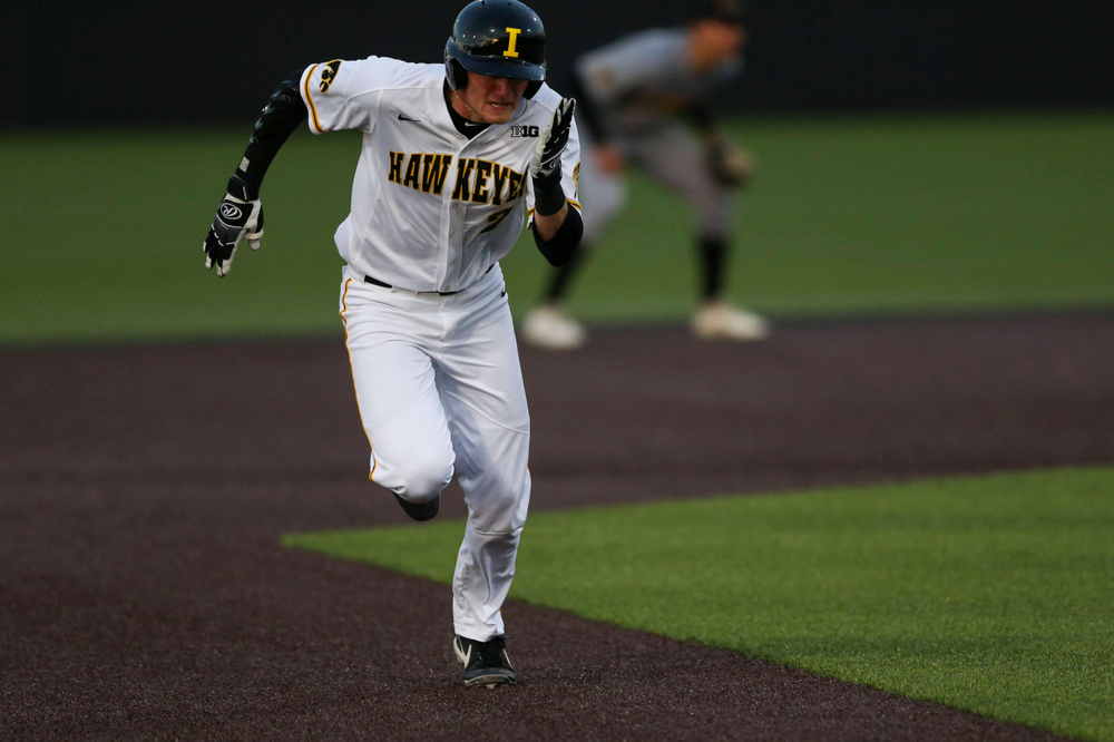 Iowa infielder Brendan Sher at baseball vs Milwaukee on Tuesday, April 23, 2019 at Duane Banks Field. (Lily Smith/hawkeyesports.com)