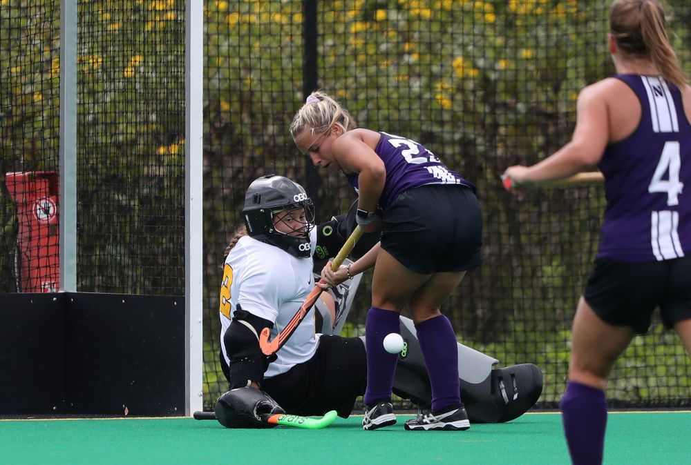 Iowa Hawkeyes goaltender Grace McGuire (62) during an exhibition game against Northwestern Saturday, August 24, 2019 at Grant Field. (Brian Ray/hawkeyesports.com)