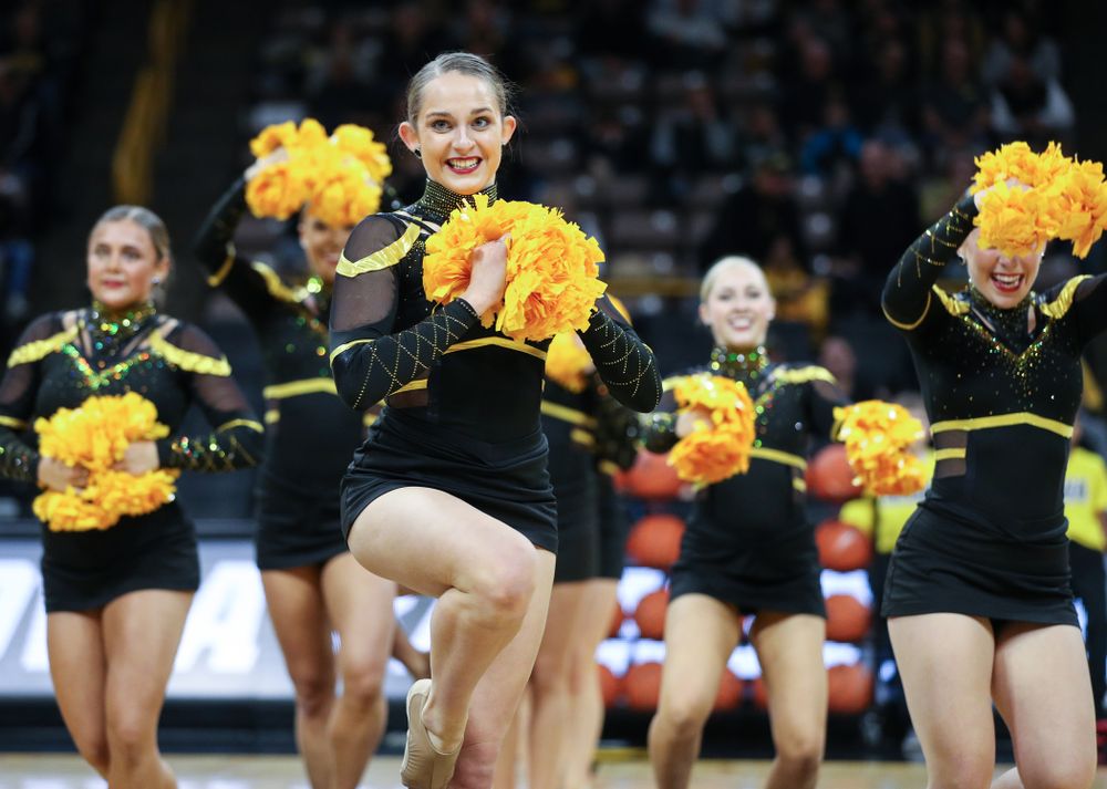 The Iowa Dance Team performs at halftime of the Iowa Hawkeyes game against North Florida Thursday, November 21, 2019 at Carver-Hawkeye Arena. (Brian Ray/hawkeyesports.com)