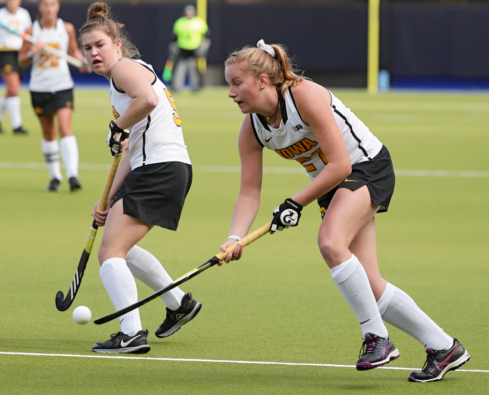 Iowa’s Makenna Maguire (21) moves with the ball during the first quarter of their NCAA Tournament Second Round match against North Carolina at Karen Shelton Stadium in Chapel Hill, N.C. on Sunday, Nov 17, 2019. (Stephen Mally/hawkeyesports.com)
