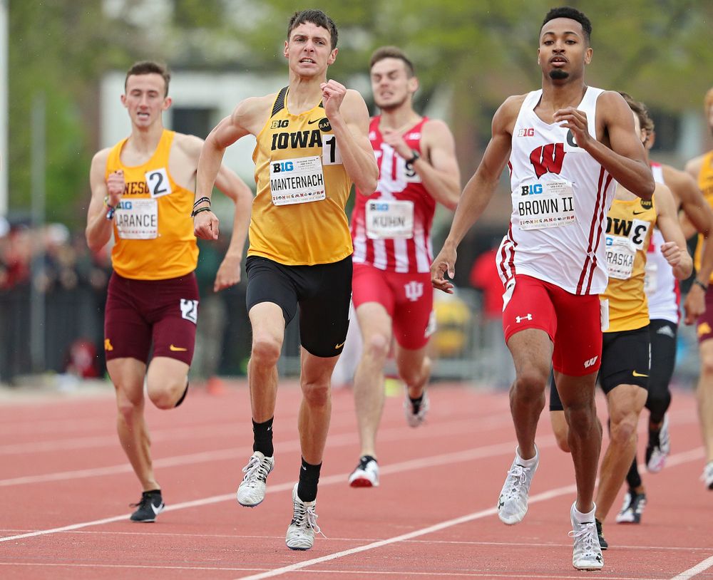 Iowa's Matt Manternach runs the men’s 800 meter event on the third day of the Big Ten Outdoor Track and Field Championships at Francis X. Cretzmeyer Track in Iowa City on Sunday, May. 12, 2019. (Stephen Mally/hawkeyesports.com)
