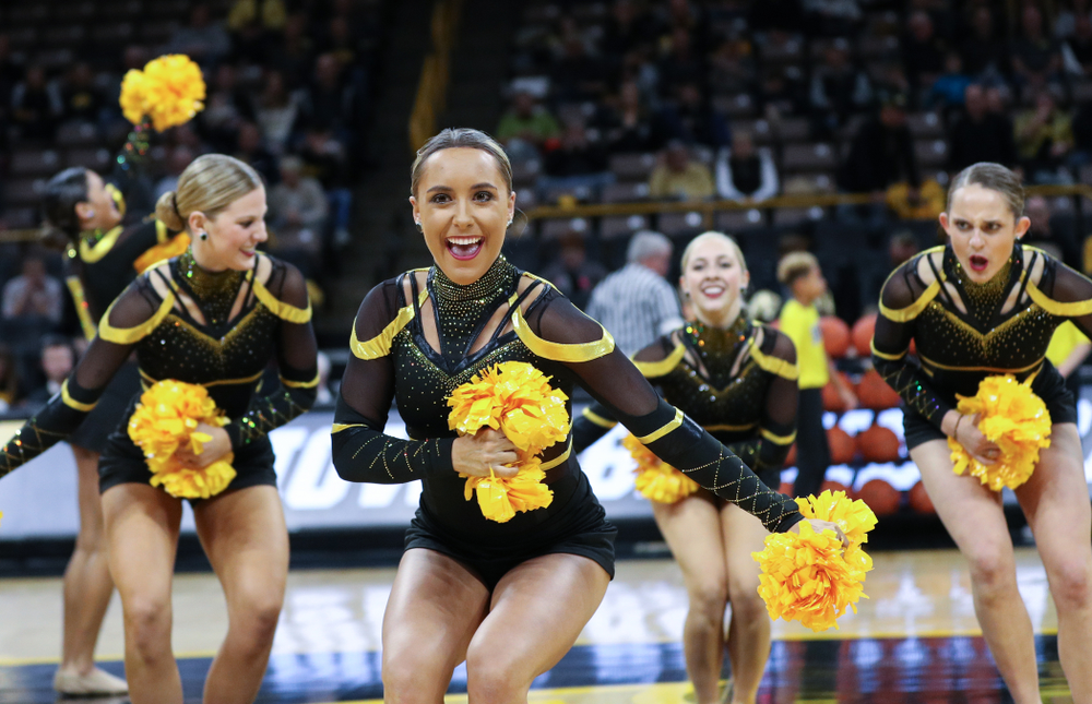 The Iowa Dance Team performs at halftime of the Iowa Hawkeyes game against North Florida Thursday, November 21, 2019 at Carver-Hawkeye Arena. (Brian Ray/hawkeyesports.com)