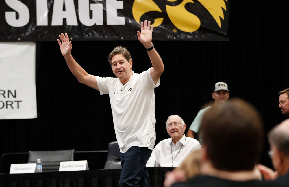 The 1983 Hawkeye Football Coaching Staff at Fry Fest Friday, August 31, 2018 in Coralville. (Brian Ray/hawkeyesports.com)