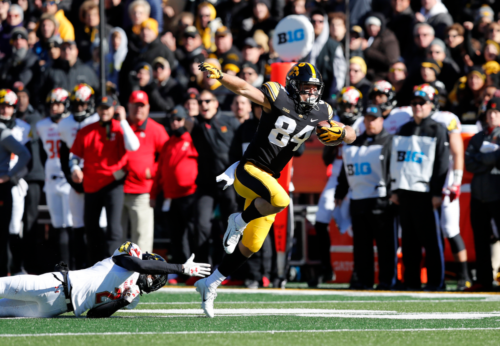Iowa Hawkeyes wide receiver Nick Easley (84) against the Maryland Terrapins Saturday, October 20, 2018 at Kinnick Stadium (Brian Ray/hawkeyesports.com)