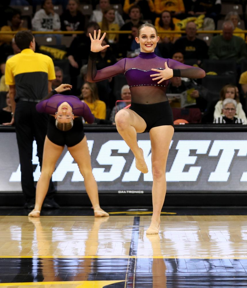 The Iowa Dance Team performs their Jazz Routine at halftime of the Iowa Hawkeyes game against Maryland Thursday, January 9, 2020 at Carver-Hawkeye Arena. (Brian Ray/hawkeyesports.com)