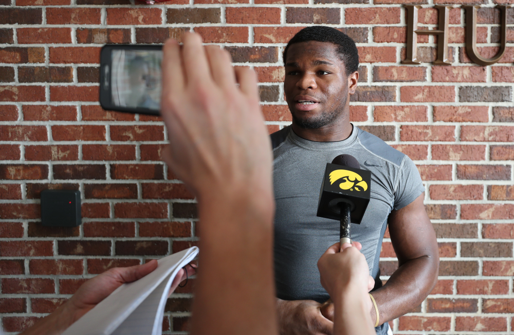 Iowa Hawkeyes running back Mekhi Sargent (10) during the team's first Outback Bowl Practice in Florida Thursday, December 27, 2018 at Tampa University. (Brian Ray/hawkeyesports.com)