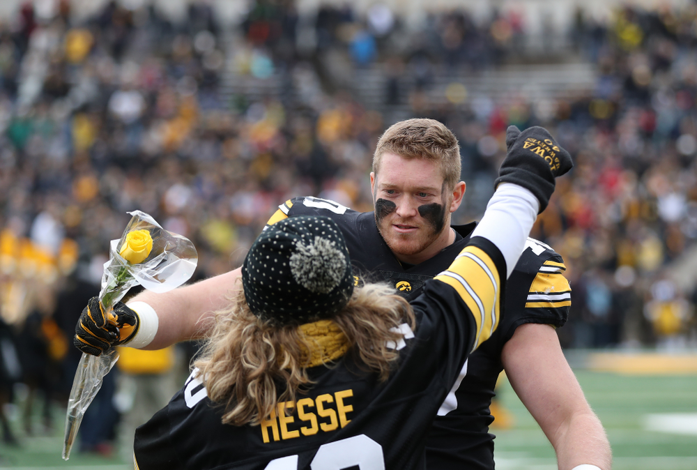 Iowa Hawkeyes defensive end Parker Hesse (40) during senior day activities before their game against the Nebraska Cornhuskers Friday, November 23, 2018 at Kinnick Stadium. (Brian Ray/hawkeyesports.com)