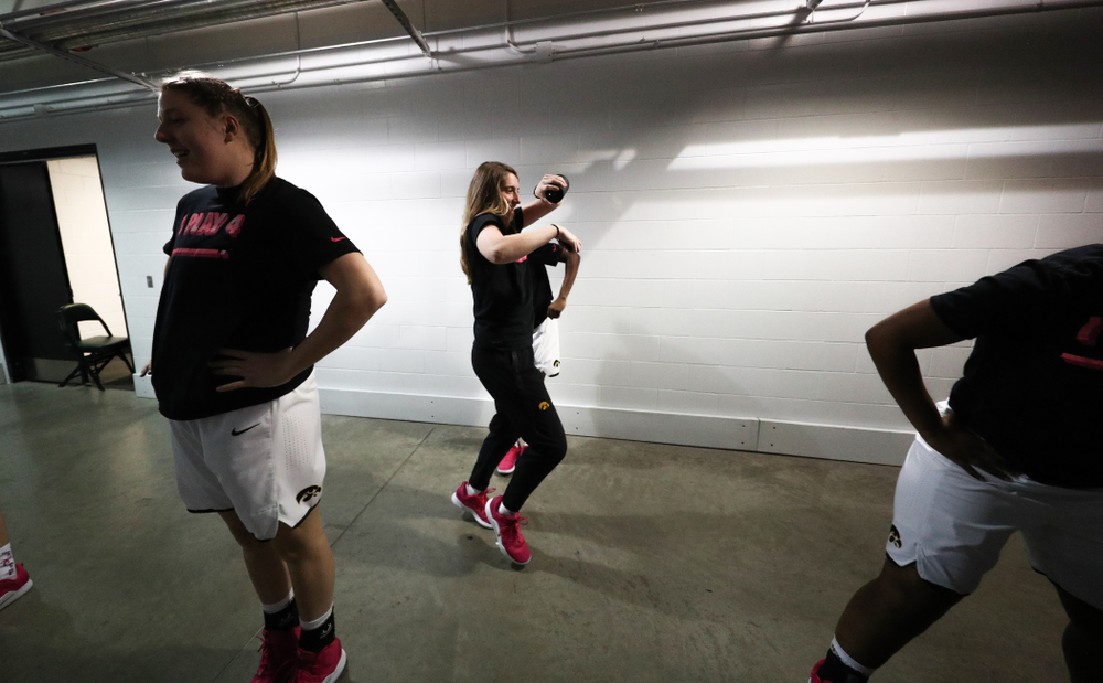 Iowa Hawkeyes guard Kate Martin (20) against the Rutgers Scarlet Knights in the semi-finals of the Big Ten Tournament Saturday, March 9, 2019 at Bankers Life Fieldhouse in Indianapolis, Ind. (Brian Ray/hawkeyesports.com)