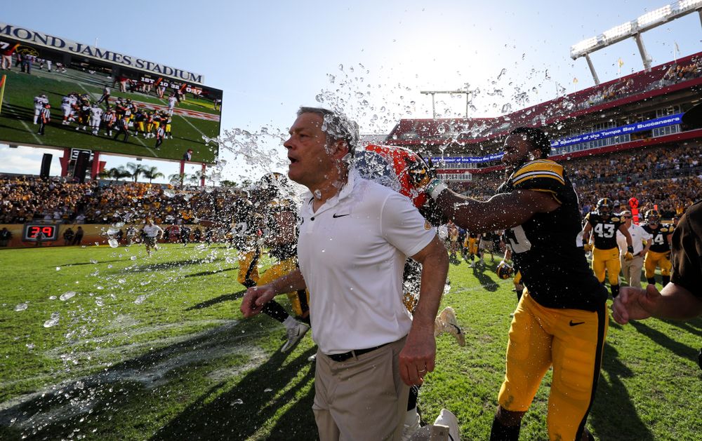 Iowa Hawkeyes head coach Kirk Ferentz during their Outback Bowl Tuesday, January 1, 2019 at Raymond James Stadium in Tampa, FL. (Brian Ray/hawkeyesports.com)