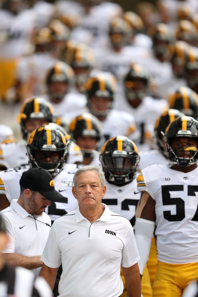 Iowa Hawkeyes head coach Kirk Ferentz against the Iowa State Cyclones Saturday, September 14, 2019 at Jack Trice Stadium in Ames, Iowa. (Brian Ray/hawkeyesports.com)