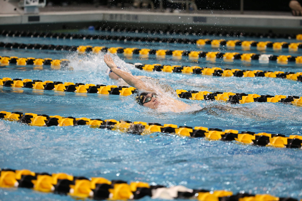 Iowa's Michael Tenney at the 400-yard medley race Friday, March 1, 2019 at the Campus Recreation and Wellness Center. (Lily Smith/hawkeyesports.com)