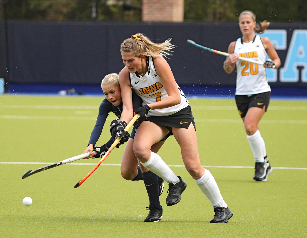 Iowa’s Ellie Holley (7) tries to reach the ball during the second quarter of their NCAA Tournament Second Round match against North Carolina at Karen Shelton Stadium in Chapel Hill, N.C. on Sunday, Nov 17, 2019. (Stephen Mally/hawkeyesports.com)