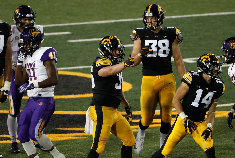 Iowa Hawkeyes fullback Brady Ross (36) against the Northern Iowa Panthers Saturday, September 15, 2018 at Kinnick Stadium. (Brian Ray/hawkeyesports.com)