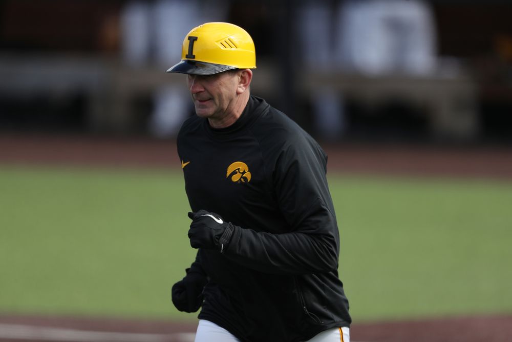 Iowa Hawkeyes Head Coach Rick Heller against California State Northridge Sunday, March 17, 2019 at Duane Banks Field. (Brian Ray/hawkeyesports.com)
