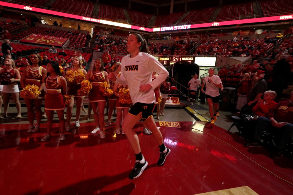 Iowa Hawkeyes forward Amanda Ollinger (43) against the Iowa State Cyclones Wednesday, December 11, 2019 at Hilton Coliseum in Ames, Iowa(Brian Ray/hawkeyesports.com)