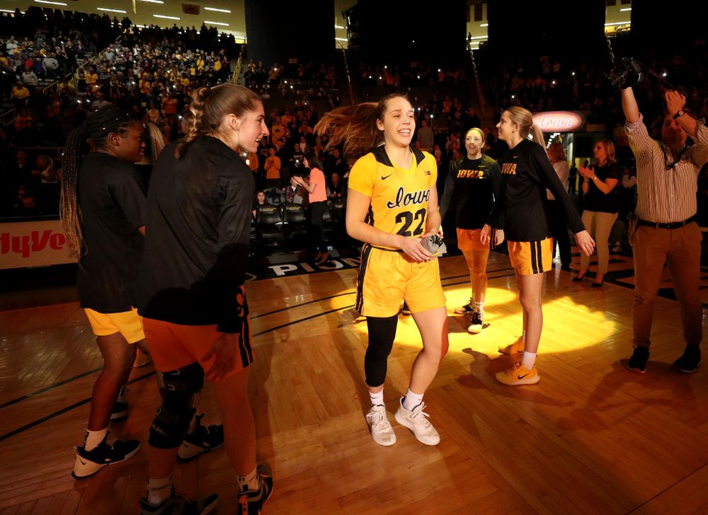 Iowa Hawkeyes guard Kathleen Doyle (22) against the Minnesota Golden Gophers Thursday, February 27, 2020 at Carver-Hawkeye Arena. (Brian Ray/hawkeyesports.com)