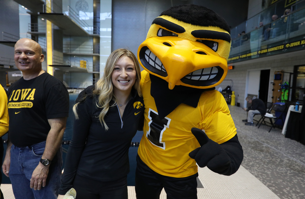 Abigayle Ammon is introduced during senior day before a double dual against Wisconsin and Northwestern Saturday, January 19, 2019 at the Campus Recreation and Wellness Center. (Brian Ray/hawkeyesports.com)