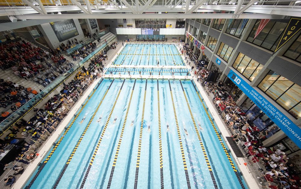 The women’s 500 yard freestyle C finals event during the 2020 Women’s Big Ten Swimming and Diving Championships at the Campus Recreation and Wellness Center in Iowa City on Thursday, February 20, 2020. (Stephen Mally/hawkeyesports.com)