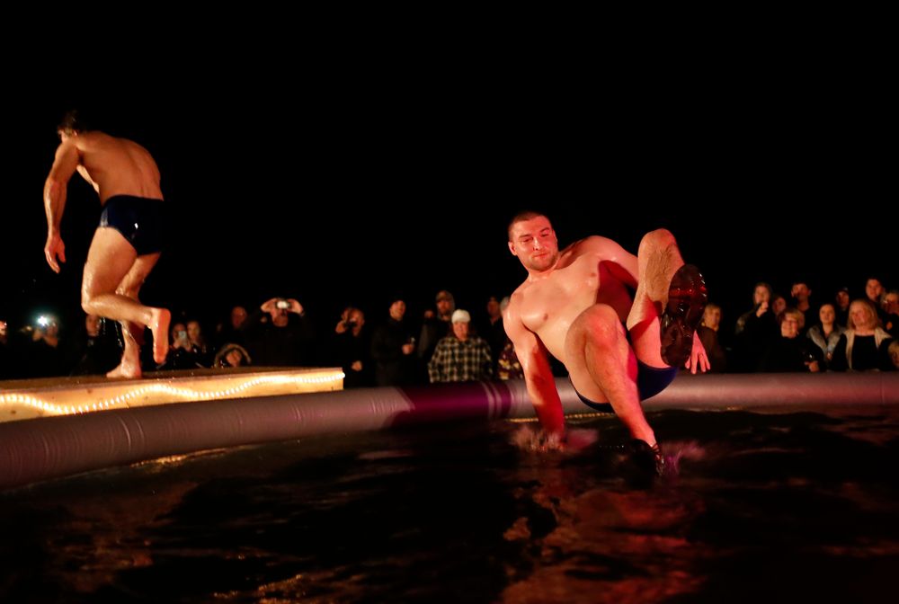 The Hawkeye Wrestling Club Arctic Plunge Saturday, January 27, 2018 at Brown Dear Golf Course in Coralville. (Brian Ray/hawkeyesports.com)