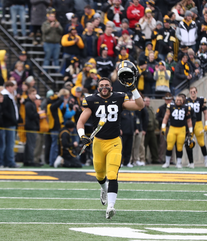 during senior day activities before their game against the Nebraska Cornhuskers Friday, November 23, 2018 at Kinnick Stadium. (Brian Ray/hawkeyesports.com)