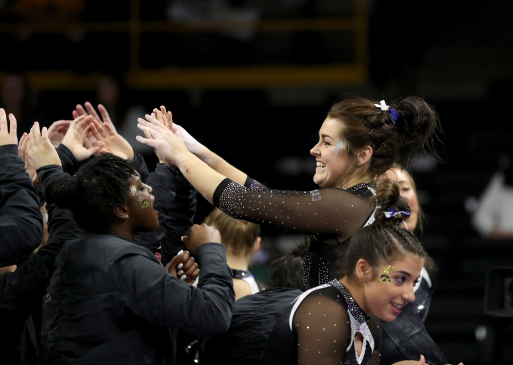 Iowa’s Erin Castle competes on the beam against Michigan State Saturday, February 1, 2020 at Carver-Hawkeye Arena. (Brian Ray/hawkeyesports.com)
