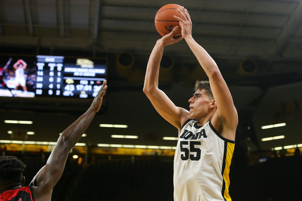 Iowa Hawkeyes center Luka Garza (55) during Iowa men’s basketball vs SIUE on Friday, November 8, 2019 at Carver-Hawkeye Arena. (Lily Smith/hawkeyesports.com)