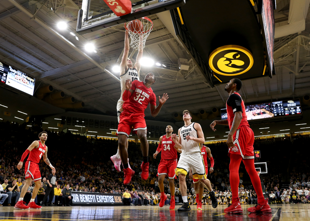 Iowa Hawkeyes guard Joe Wieskamp (10) against the Ohio State Buckeyes Thursday, February 20, 2020 at Carver-Hawkeye Arena. (Brian Ray/hawkeyesports.com)