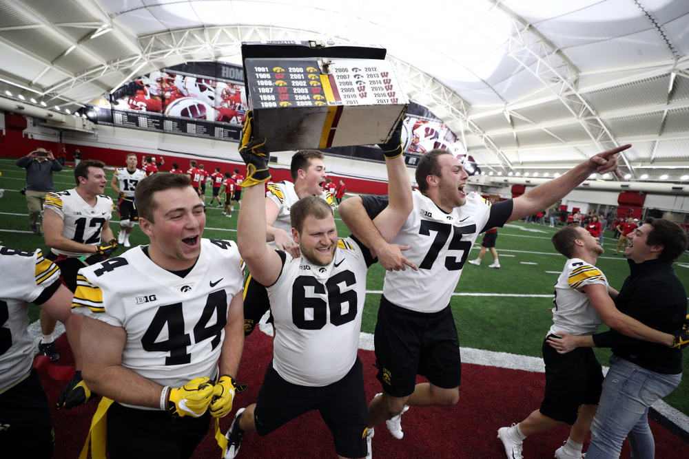 The Hawkeye football managers capture the rusty toolbox for the first time since 2008 with a 20-19 double The Hawkeye Football Managers captured the rusty toolbox for the first time since 2008 with a 20-19 double overtime win against the Wisconsin football managers on Nov. 8 in Madison, Wisconsin.