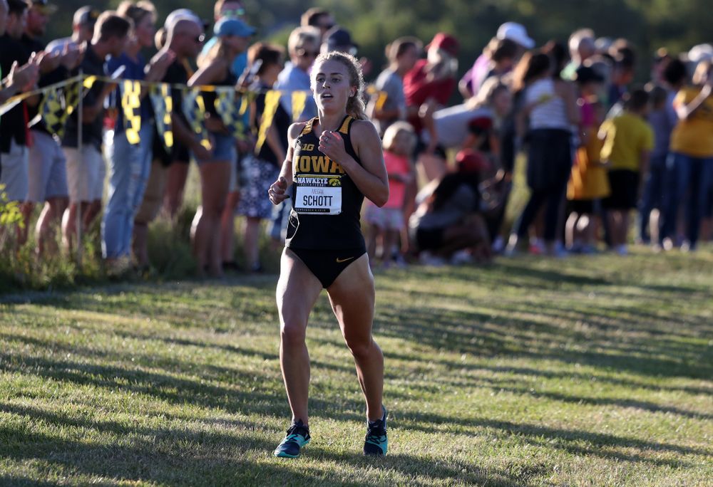 IowaÕs Megan Schott runs in the 2019 Hawkeye Invitational Friday, September 6, 2019 at the Ashton Cross Country Course. (Brian Ray/hawkeyesports.com)