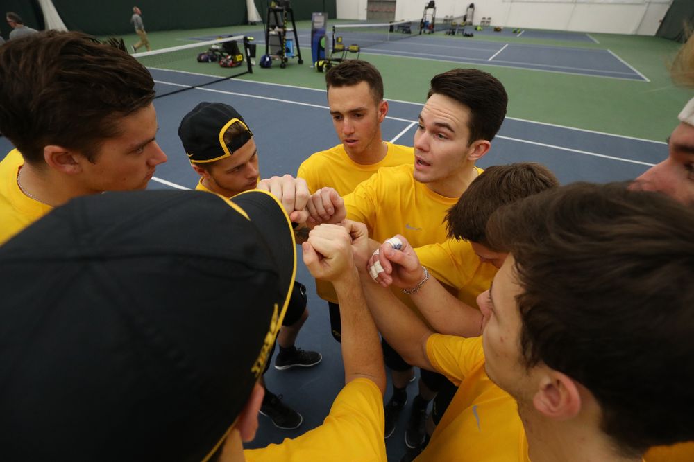 Jonas Larsen against the Butler Bulldogs Sunday, January 27, 2019 at the Hawkeye Tennis and Recreation Complex. (Brian Ray/hawkeyesports.com)