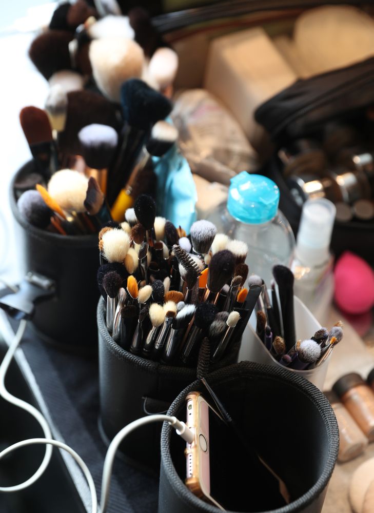 Iowa Hawkeyes forward Megan Gustafson (10) has her makeup professionally done before the 2019 WNBA Draft Wednesday, April 10, 2019 at Nike New York Headquarters in New York City. (Brian Ray/hawkeyesports.com)
