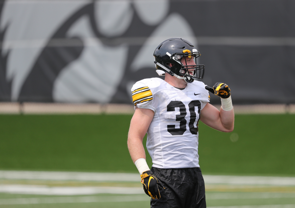 Iowa Hawkeyes defensive back Jake Gervase (30) during the third practice of fall camp Sunday, August 5, 2018 at the Kenyon Football Practice Facility. (Brian Ray/hawkeyesports.com)