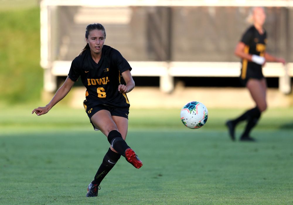 Iowa Hawkeyes midfielder Isabella Blackman (6) against Western Michigan Thursday, August 22, 2019 at the Iowa Soccer Complex. (Brian Ray/hawkeyesports.com)
