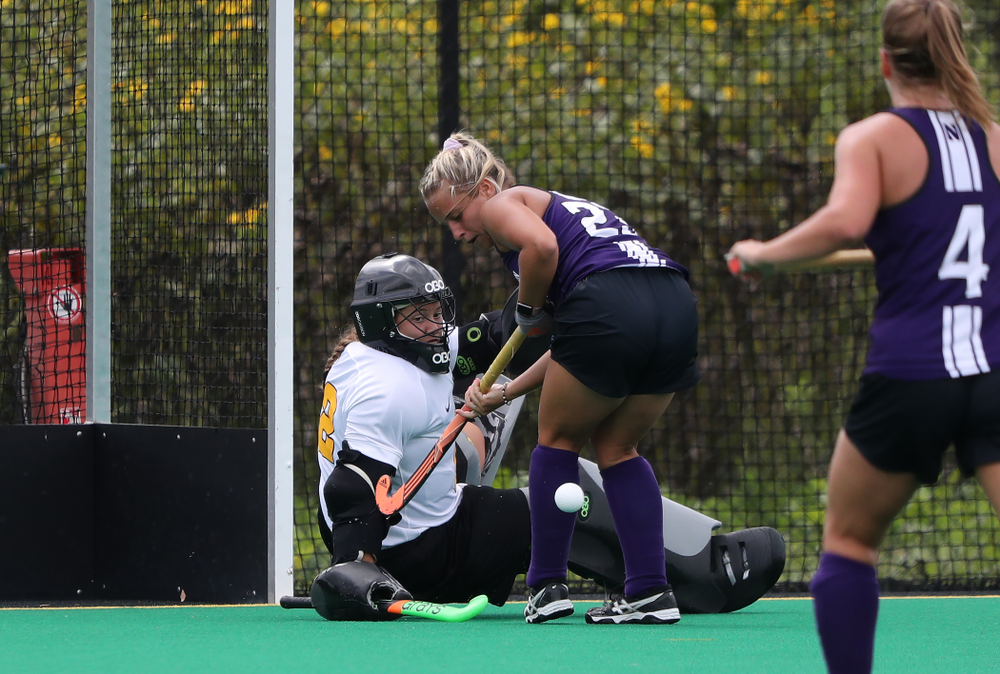 Iowa Hawkeyes goaltender Grace McGuire (62) during an exhibition game against Northwestern Saturday, August 24, 2019 at Grant Field. (Brian Ray/hawkeyesports.com)