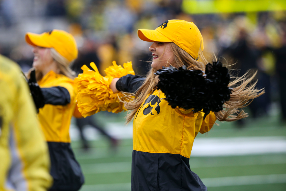 An Iowa Spirit Squad member during Iowa football vs Purdue on Saturday, October 19, 2019 at Kinnick Stadium. (Lily Smith/hawkeyesports.com)