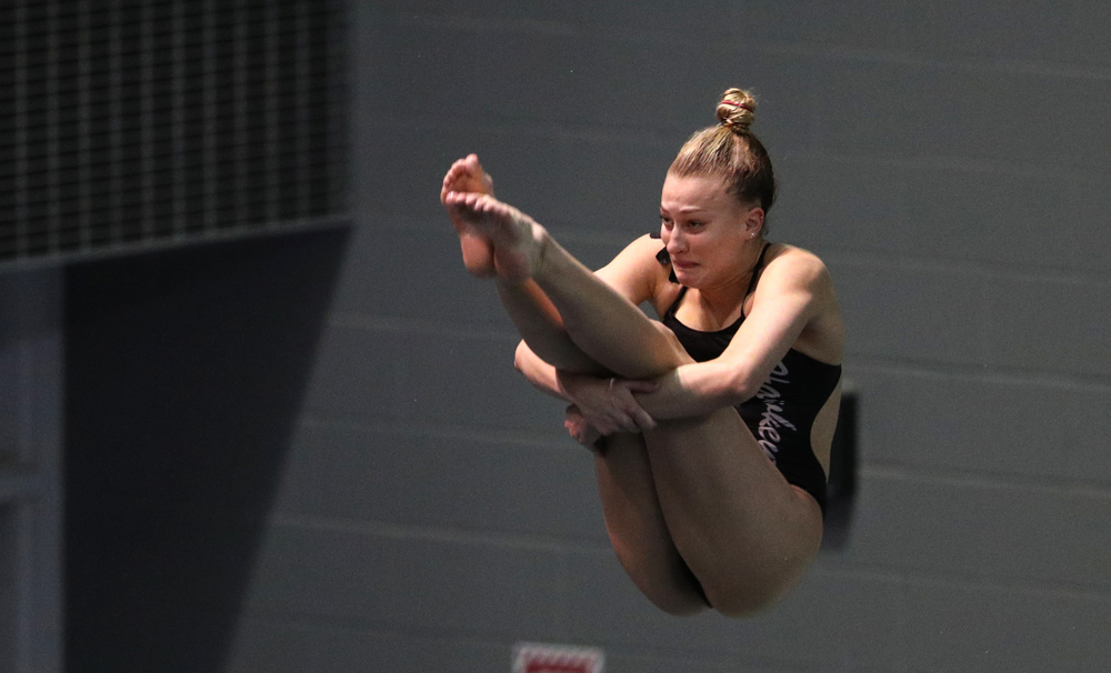 Iowa's Samantha Tamborski competes on the 3-meter springboard against the Iowa State Cyclones in the Iowa Corn Cy-Hawk Series Friday, December 7, 2018 at at the Campus Recreation and Wellness Center. (Brian Ray/hawkeyesports.com)