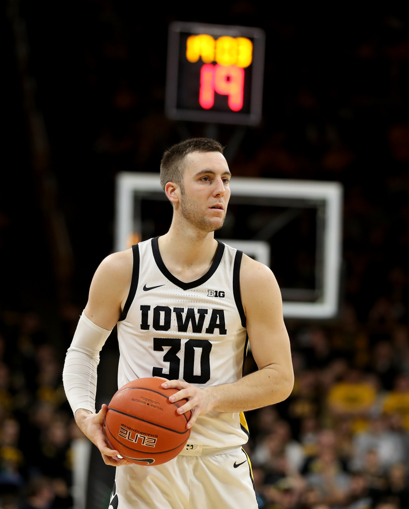 Iowa Hawkeyes guard Connor McCaffery (30) against Penn State Saturday, February 29, 2020 at Carver-Hawkeye Arena. (Brian Ray/hawkeyesports.com)