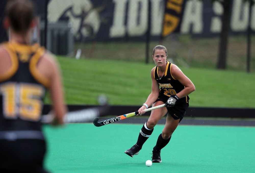 Iowa Hawkeyes Sophie Sunderland (20) during a 2-1 victory against the Ohio State Buckeyes Friday, September 27, 2019 at Grant Field. (Brian Ray/hawkeyesports.com)