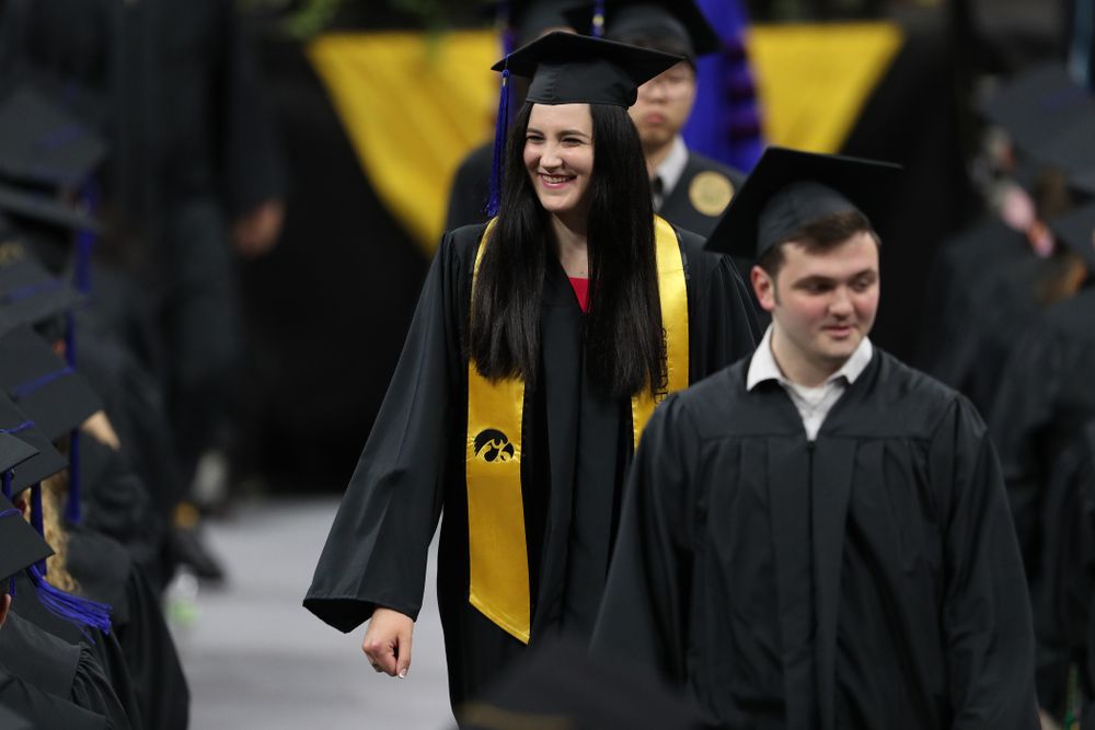 Iowa WomenÕs BasketballÕs Megan Gustafson during the Tippie College of Business spring commencement Saturday, May 11, 2019 at Carver-Hawkeye Arena. (Brian Ray/hawkeyesports.com)