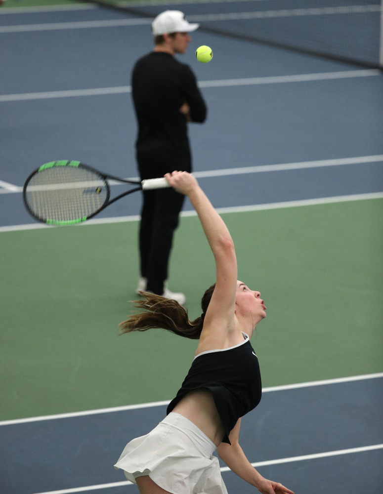 Iowa's Sam Mannix during a doubles match against North Texas Sunday, January 20, 2019 at the Hawkeye Tennis and Recreation Center. (Brian Ray/hawkeyesports.com)